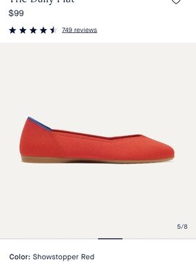 Rothy's Showstopper Red Knit Ballet Flat Size10